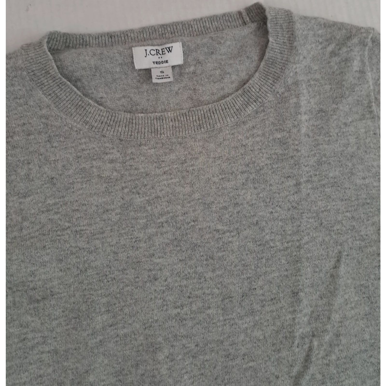 J.Crew VINTAGE J.CREW Sweater Teddie Merino Wool Gray Woman sz Small Pullover Long Sleeve Regular Knit Size S / US 4 / IT 40 - 3 Thumbnail
