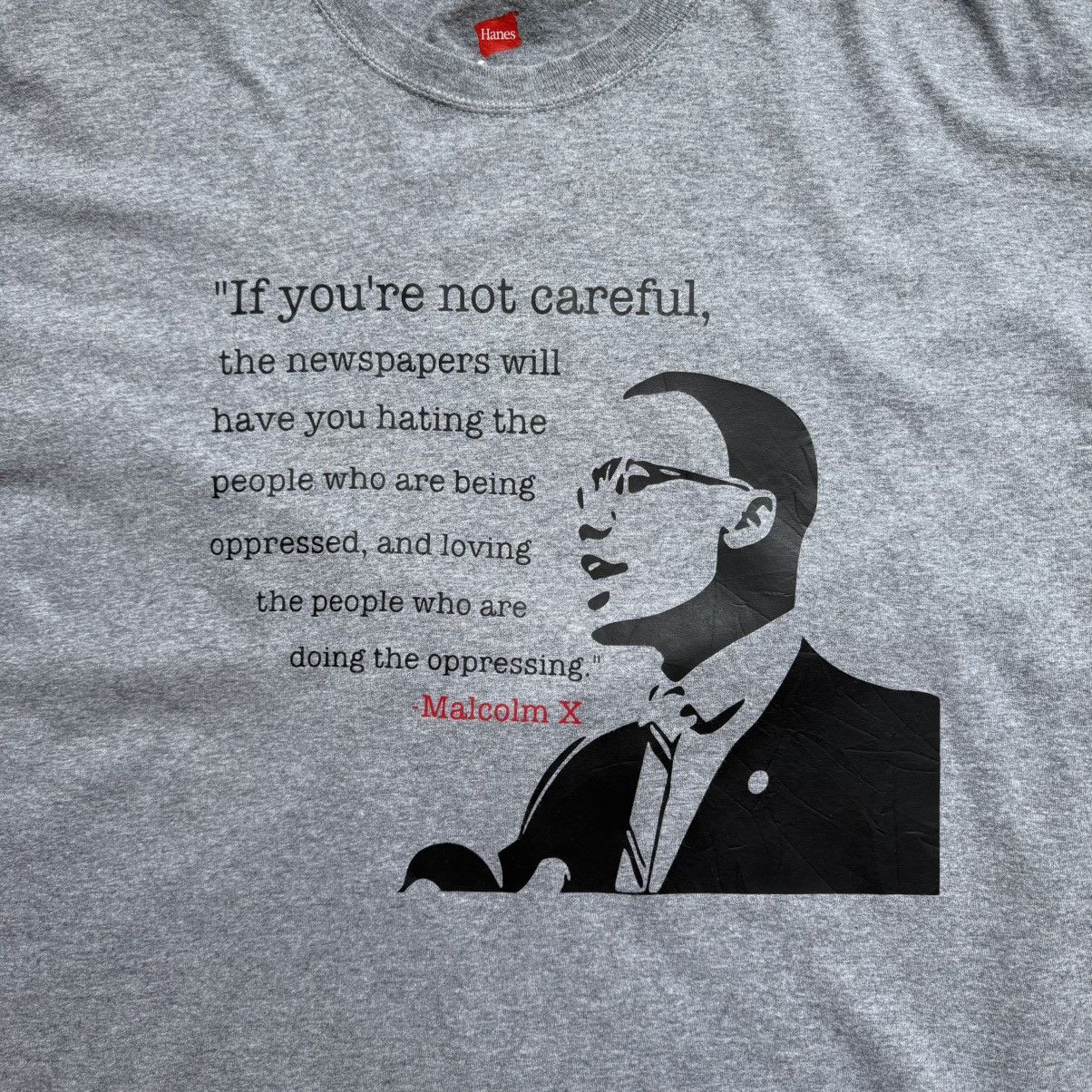 Hanes Malcolm X Iconic Quote T-Shirt Size US XL / EU 56 / 4 - 4 Thumbnail