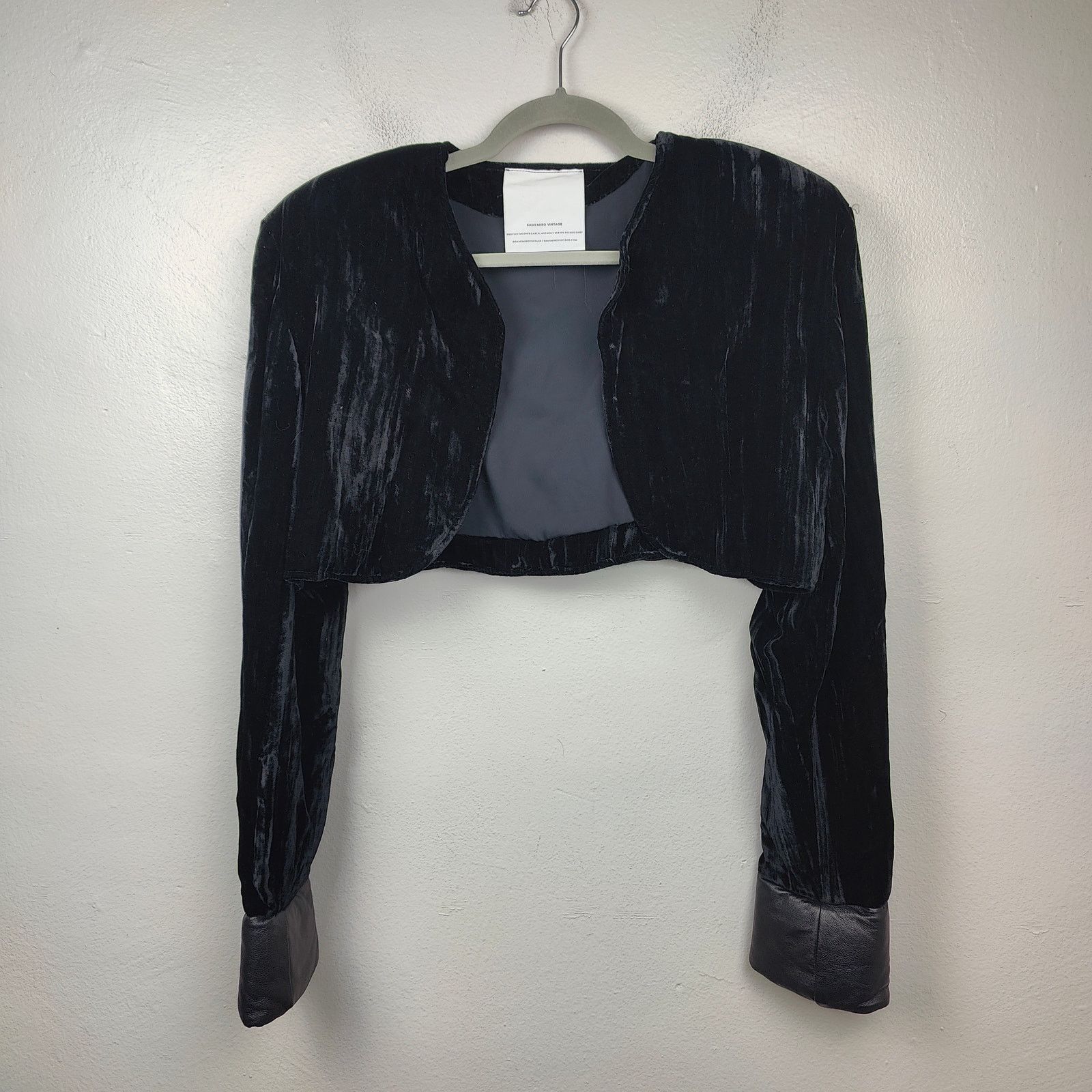 SAMI MIRO VINTAGE Sami Miro Vintage Crushed Velvet Bolero Jacket Womens Large Size L / US 10 / IT 46 - 1 Thumbnail