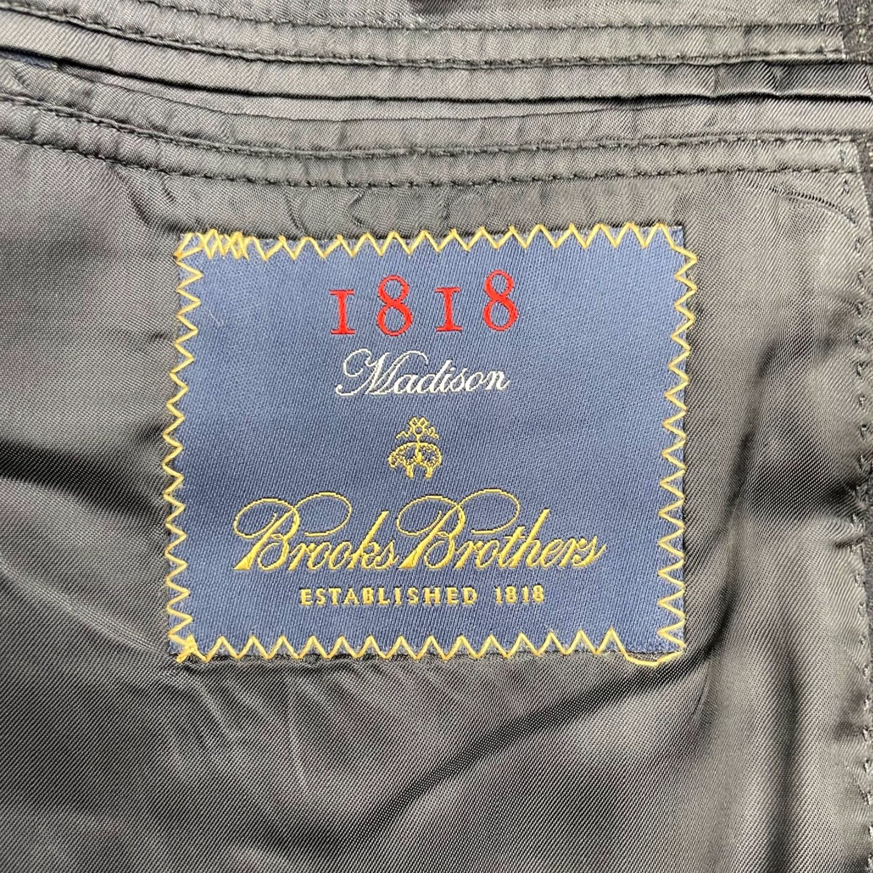 Brooks Brothers VINTAGE Brooks Brothers x Loro Piana Men's 1818 Madison Blazer Navy Stripe 44R USA Mens Blazer Three-Button Notch Lapel Wool Double-Vented Size 44R - 5 Thumbnail
