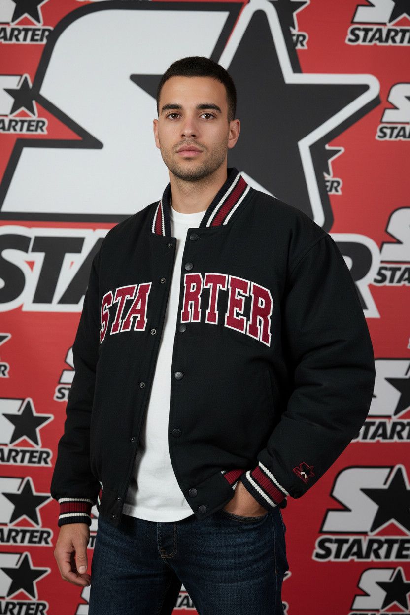 Starter Vintage varsity puffer bomber jacket shearling lining size L Size US L / EU 52-54 / 3 - 3 Thumbnail