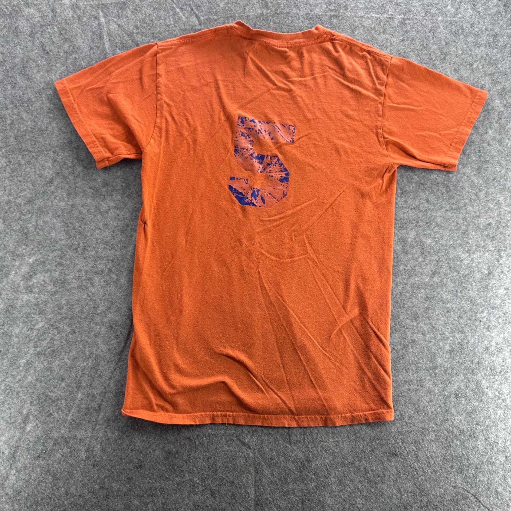 Gildan VINTAGE Burke Basketball Shirt Gildan Short Sleeve Tee Mens Small Orange Crew Neck 100% Cotton Basketball 5 Back Graphic Shirt Size US S / EU 44-46 / 1 - 7 Thumbnail