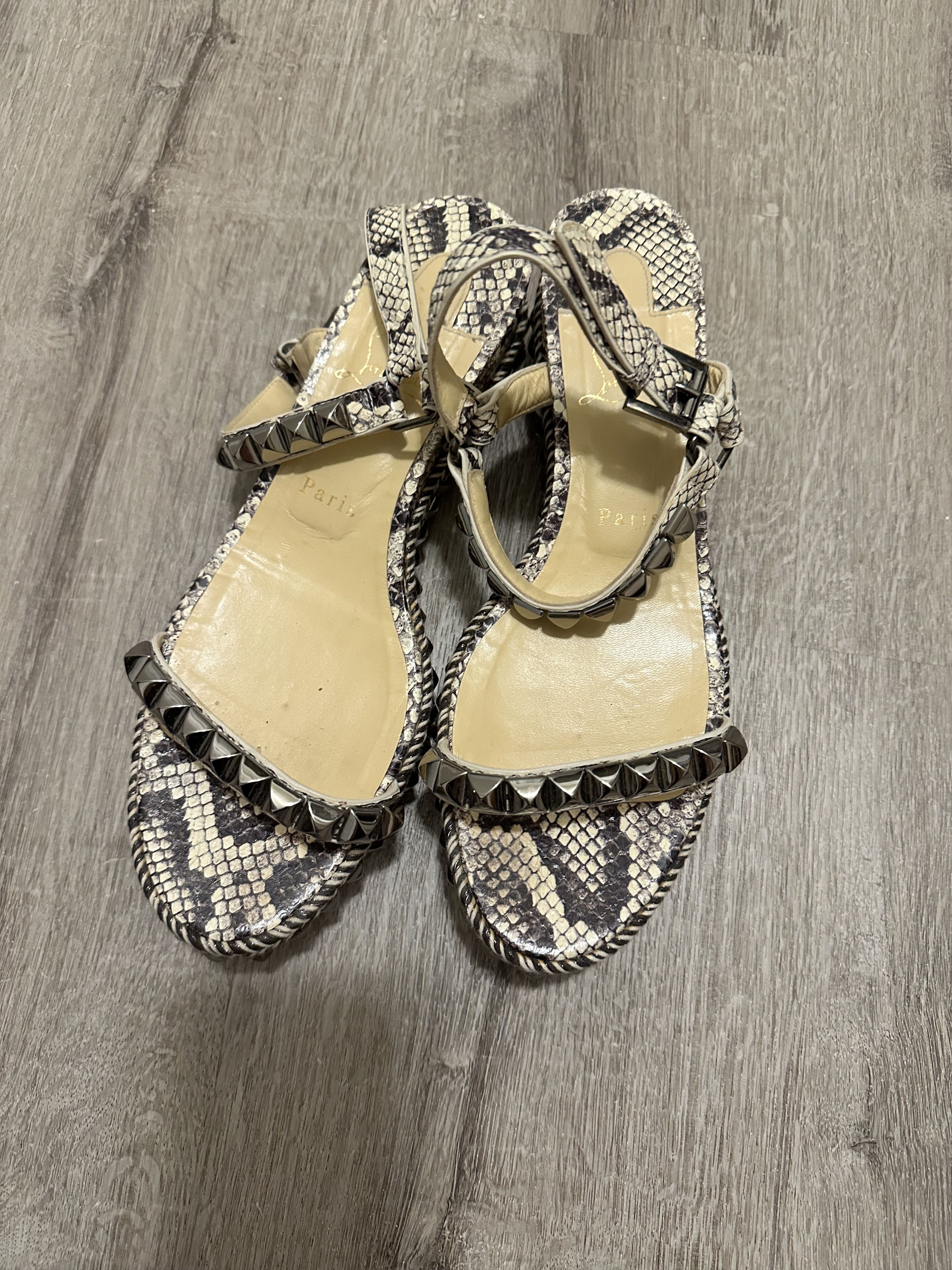 Christian Louboutin Christian Louboutin Rockstud Python Snakeskin Espadrilles Size US 9 / IT 39 - 3 Thumbnail
