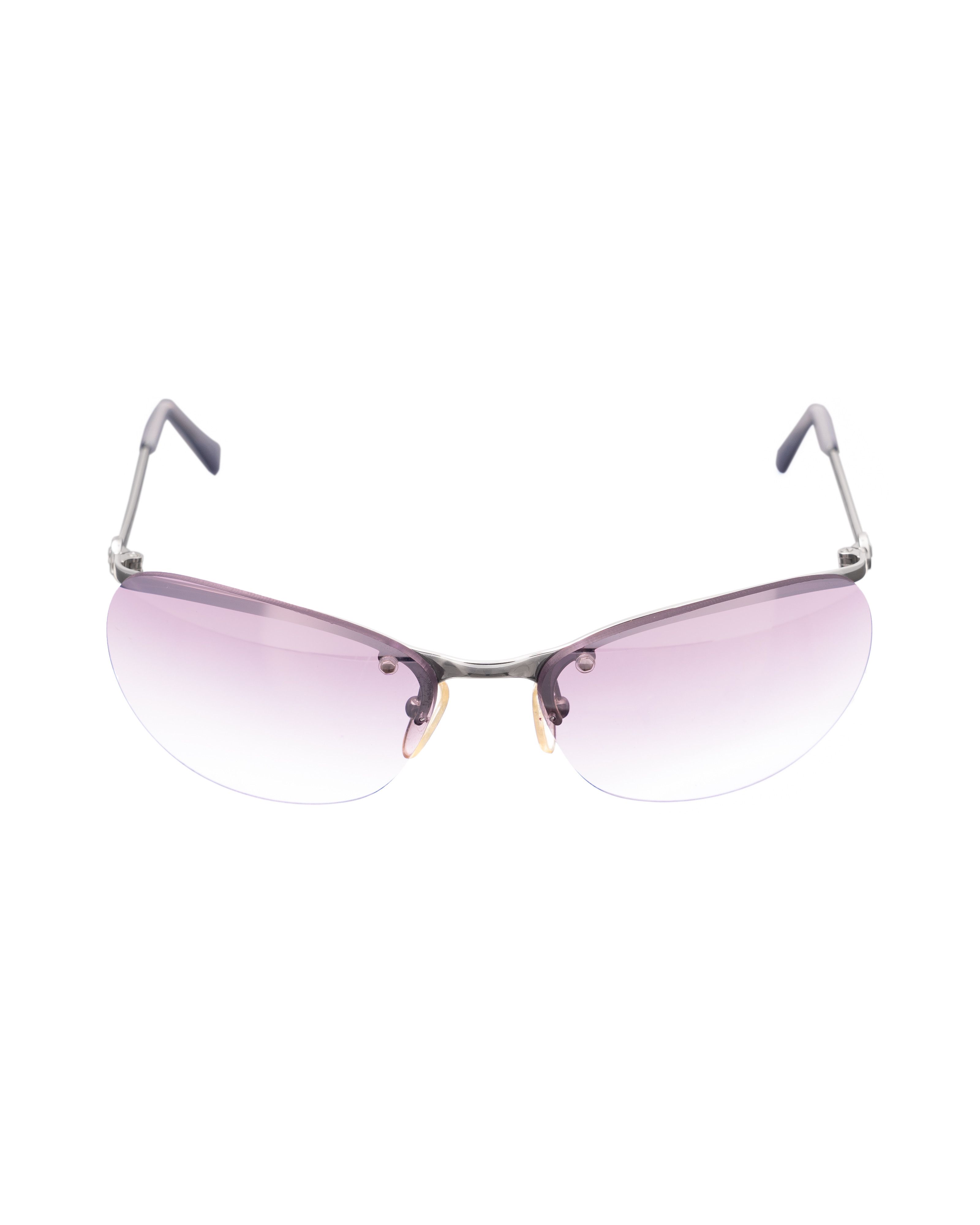 Pierre Cardin Pierre Cardin 00s Violet Silver Rimless Sunglasses Size ONE SIZE - 2 Thumbnail