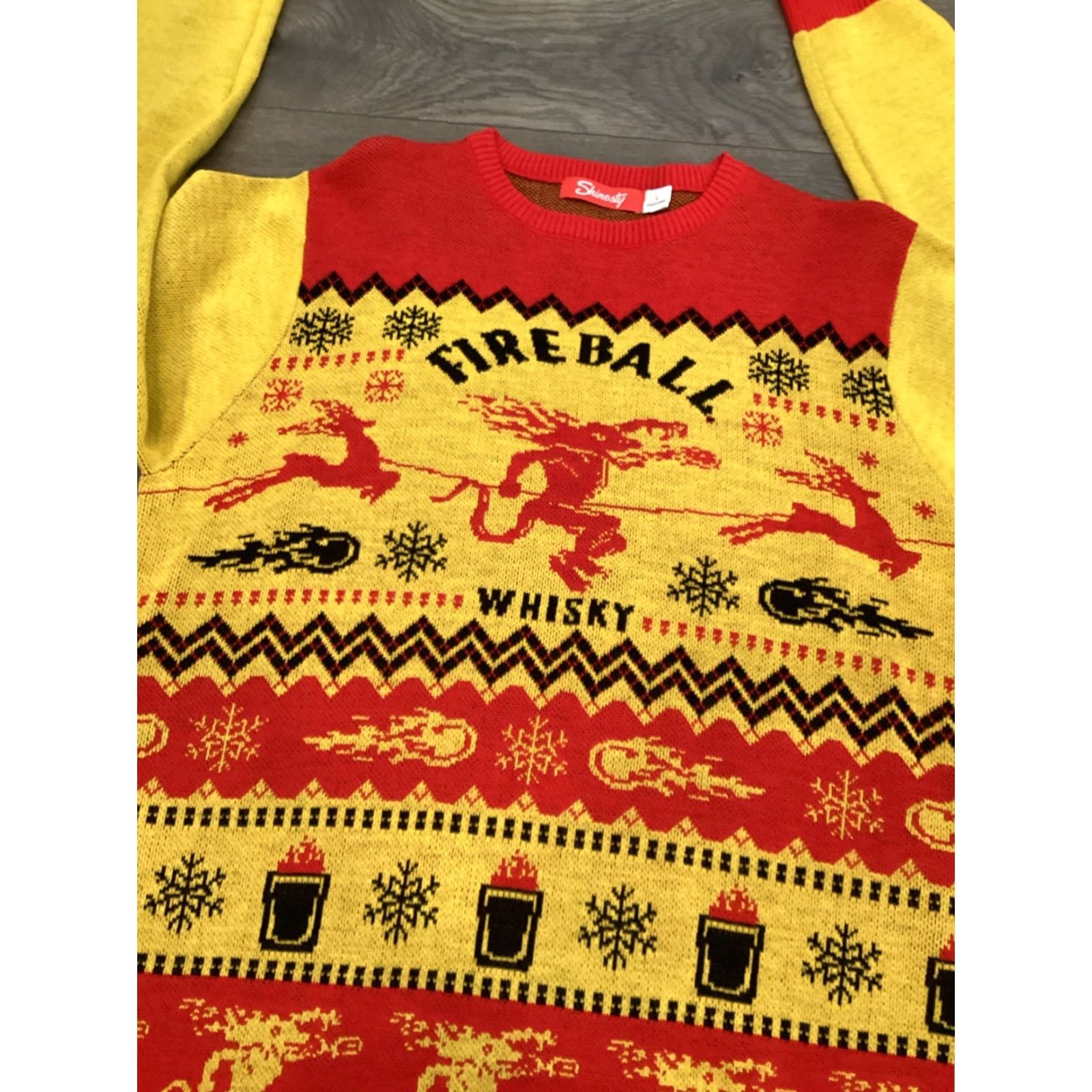 Logo 7 Shinesty Sweater Men L Multicolor Christmas Knit Crew Neck Long Sleeve Pullover Mens Size US L / EU 52-54 / 3 - 2 Thumbnail