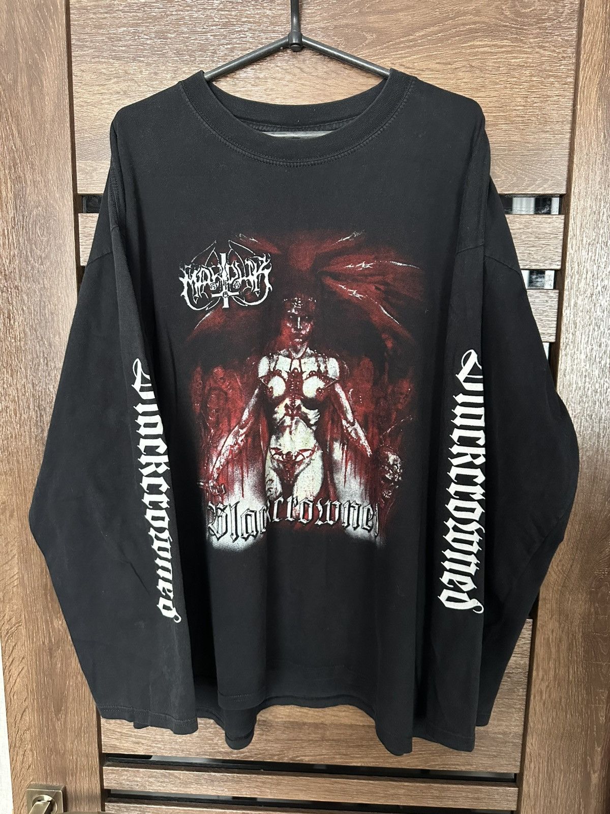 Band Tees 2002 Marduk Blackcrowned Long Sleeve T-Shirt Vintage Band Size US XL / EU 56 / 4 - 2 Thumbnail
