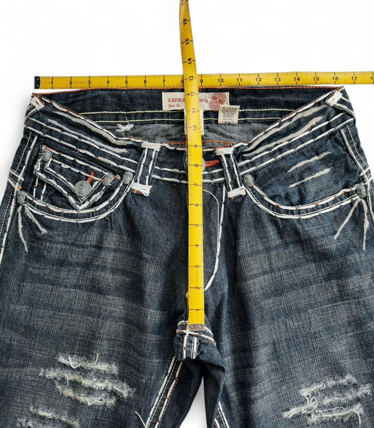 Other Flared Vintage Laguna Beach Big Stitch Denim Bootcut Jeans Size US 33 - 17 Thumbnail