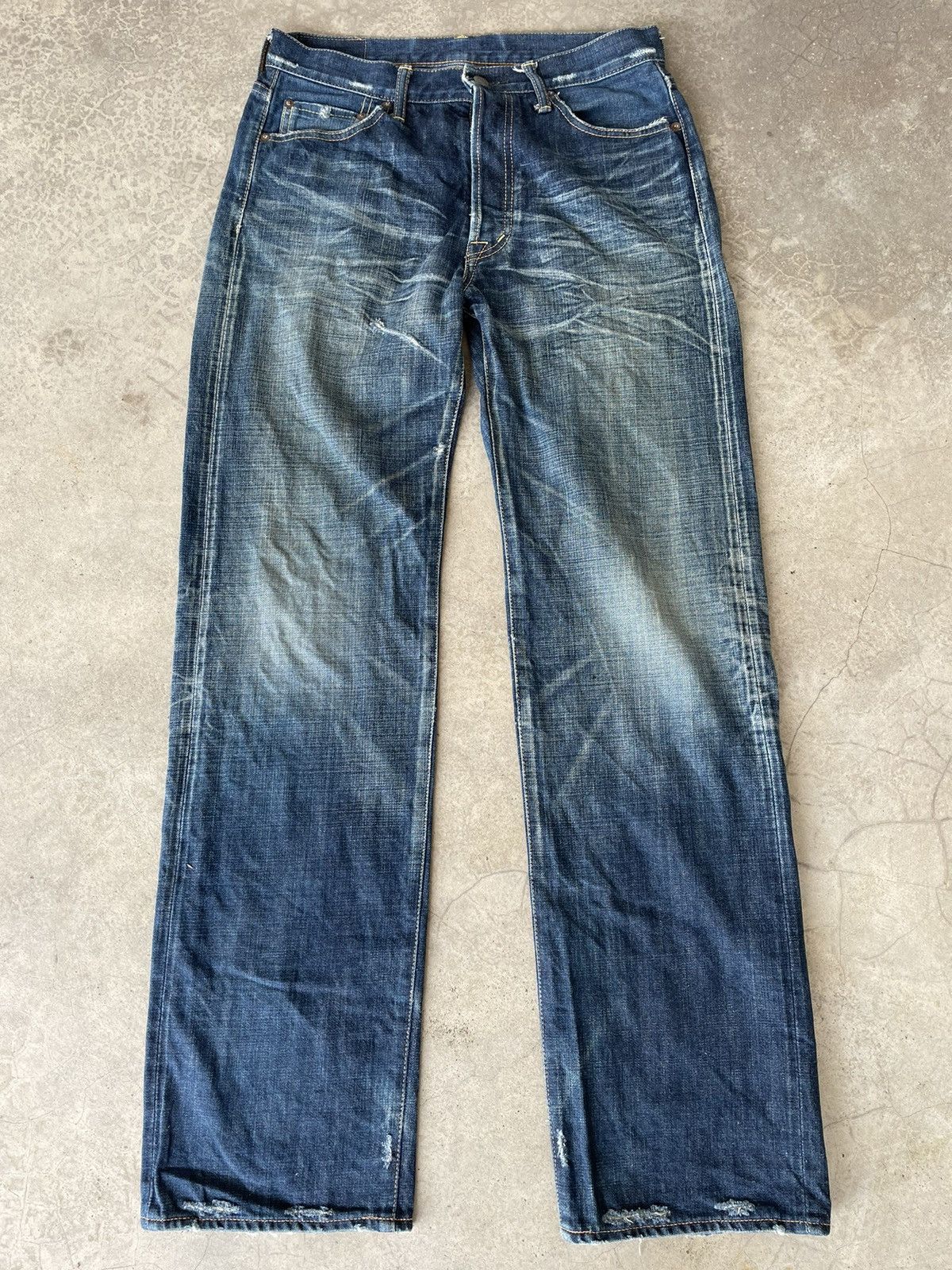 Jean Japanese Brand Distressed Redline Jeans Size US 31 - 1 Thumbnail