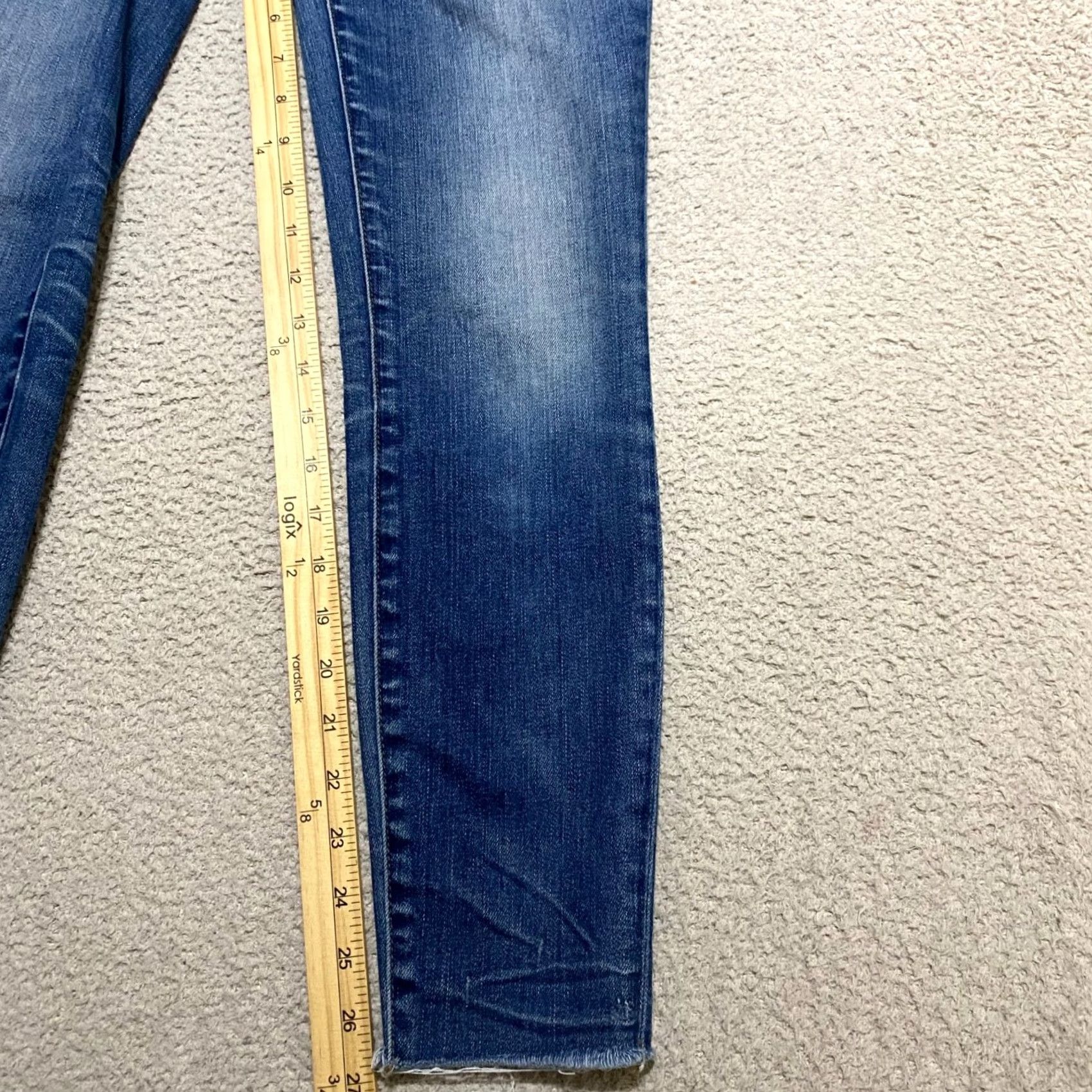 Madewell Madewell Jeans Womens 25 Blue Denim High Rise Skinny Distressed Raw Hem Category: Jeans Size 42" / US 20 - 6 Thumbnail