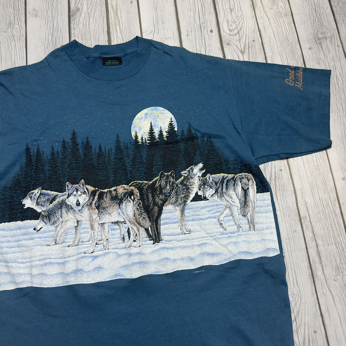 Habitat × Vintage Vintage Wolves tee Size US L / EU 52-54 / 3 - 3 Thumbnail