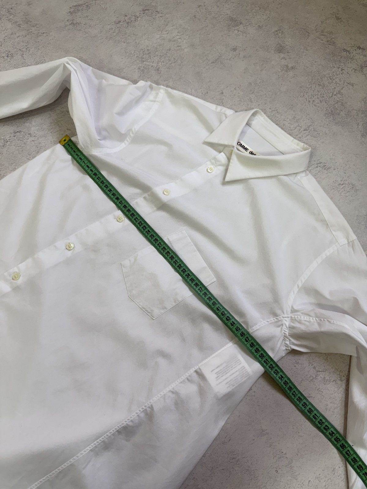 Comme des Garcons Comme Des Garcons Mens White Asymmetric Button Up Long Shirt Size US XS / EU 42 / 0 - 15 Thumbnail