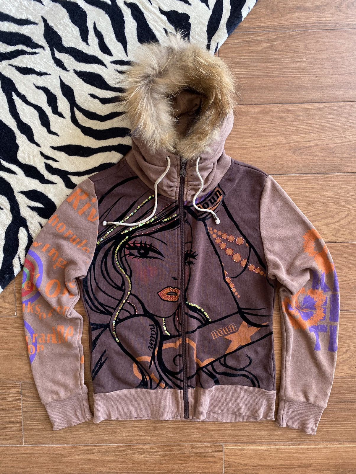 If Six Was Nine × Japanese Brand × Le Grande Bleu (L.G.B.) Crazyshirt Faux Fur Hoodie Novelty Glam Style Size US S / EU 44-46 / 1 - 1 Thumbnail