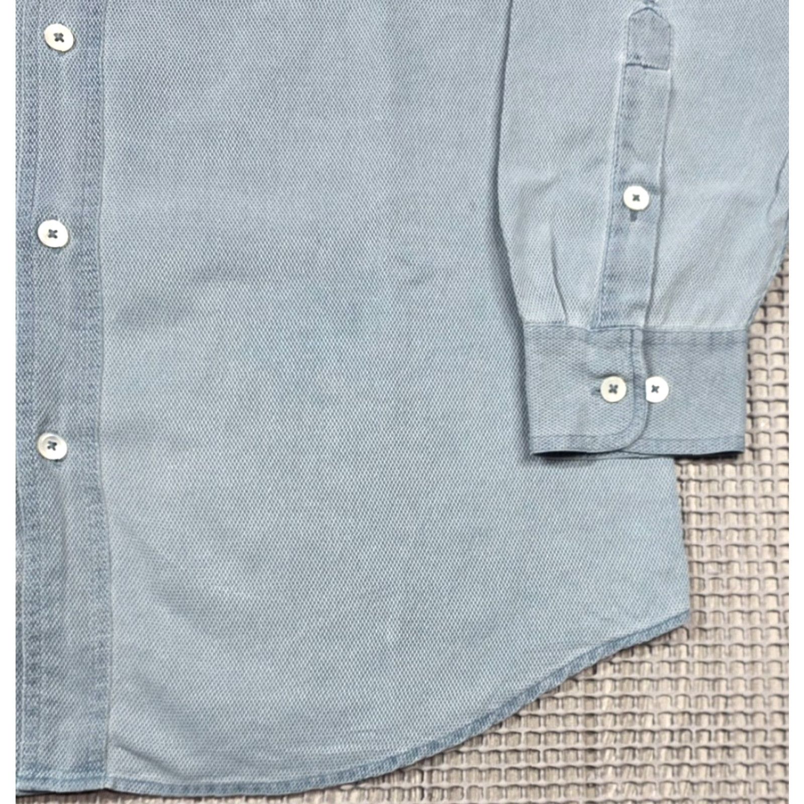 Orvis Orvis Shirt Men M Woven Silk Cotton Blend Blue Button Up Long Sleeve Size US M / EU 48-50 / 2 - 4 Thumbnail