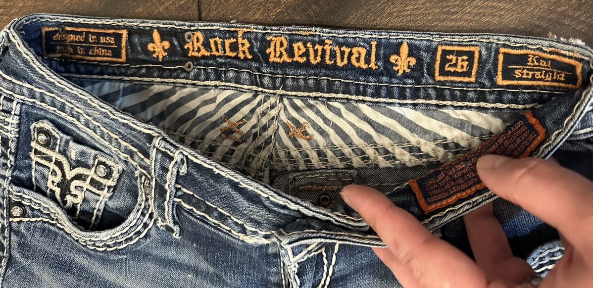 Rock Revival Rock Revival Women’s Kai Straight Leg Jeans-Size 26x32 Size 26" / US 2 / IT 38 - 7 Thumbnail