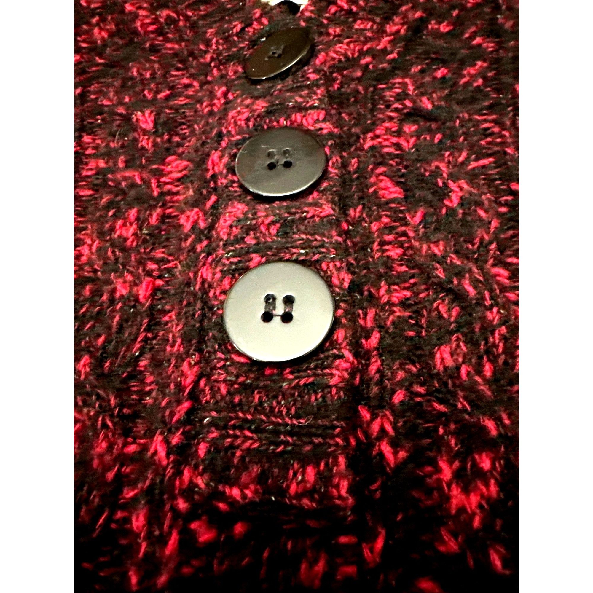 Cabelas Cabelas Burgundy Black Button Up Hooded Sweater Cozy Knit Co Size L / US 10 / IT 46 - 9 Thumbnail