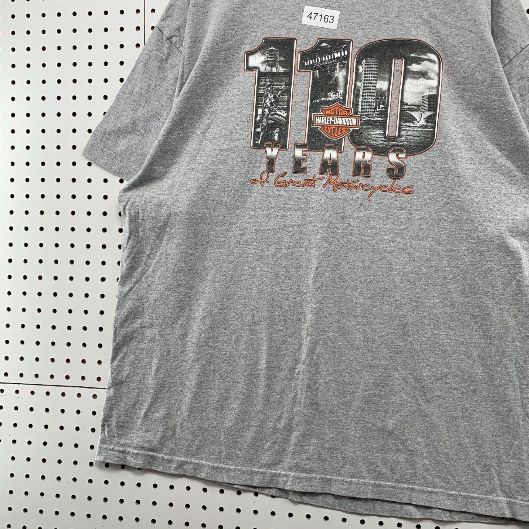 Harley Davidson Harley-Davidson T Shirt Mens XL 110th Years Anniversary Gray Motorcycle Hals Size US XL / EU 56 / 4 - 4 Thumbnail