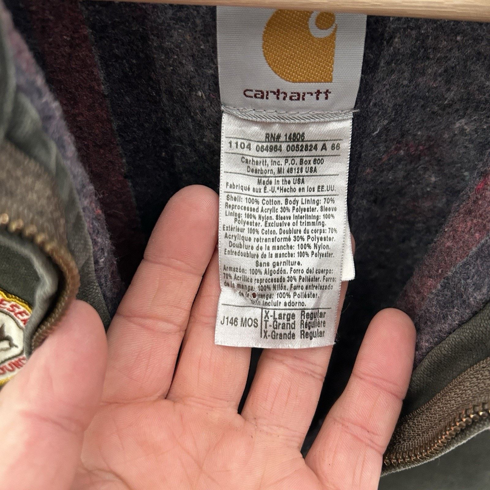 Carhartt Vintage Carhartt Blanket-Lined Detroit Jacket “Moss” J146 Size US XL / EU 56 / 4 - 13 Thumbnail