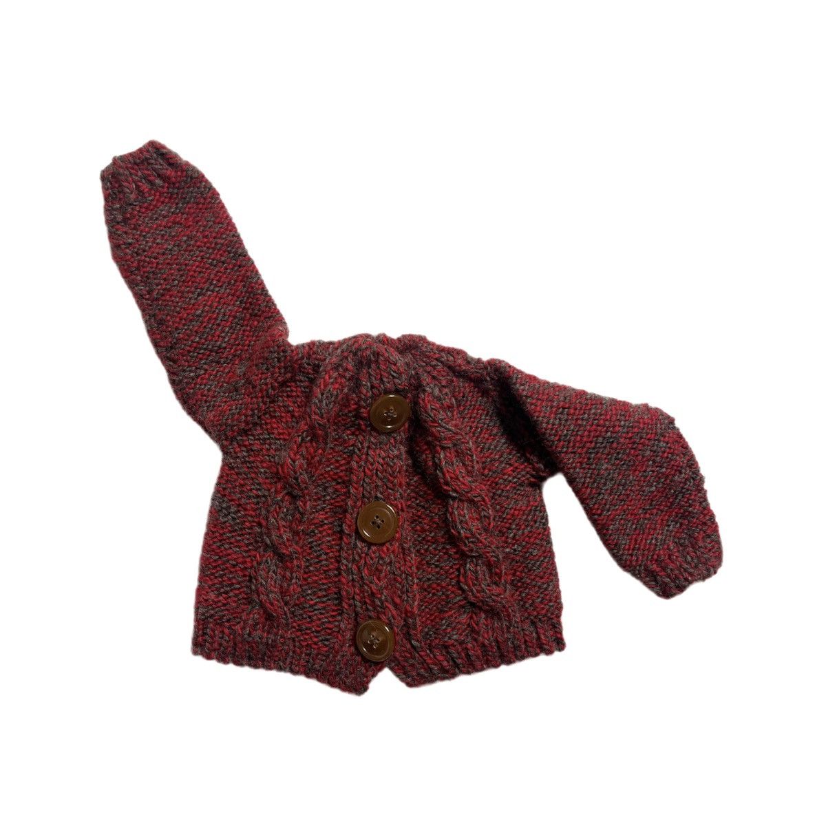image of Vivienne Westwood Bunny Ear Button Beanie Hat in Red, Men's