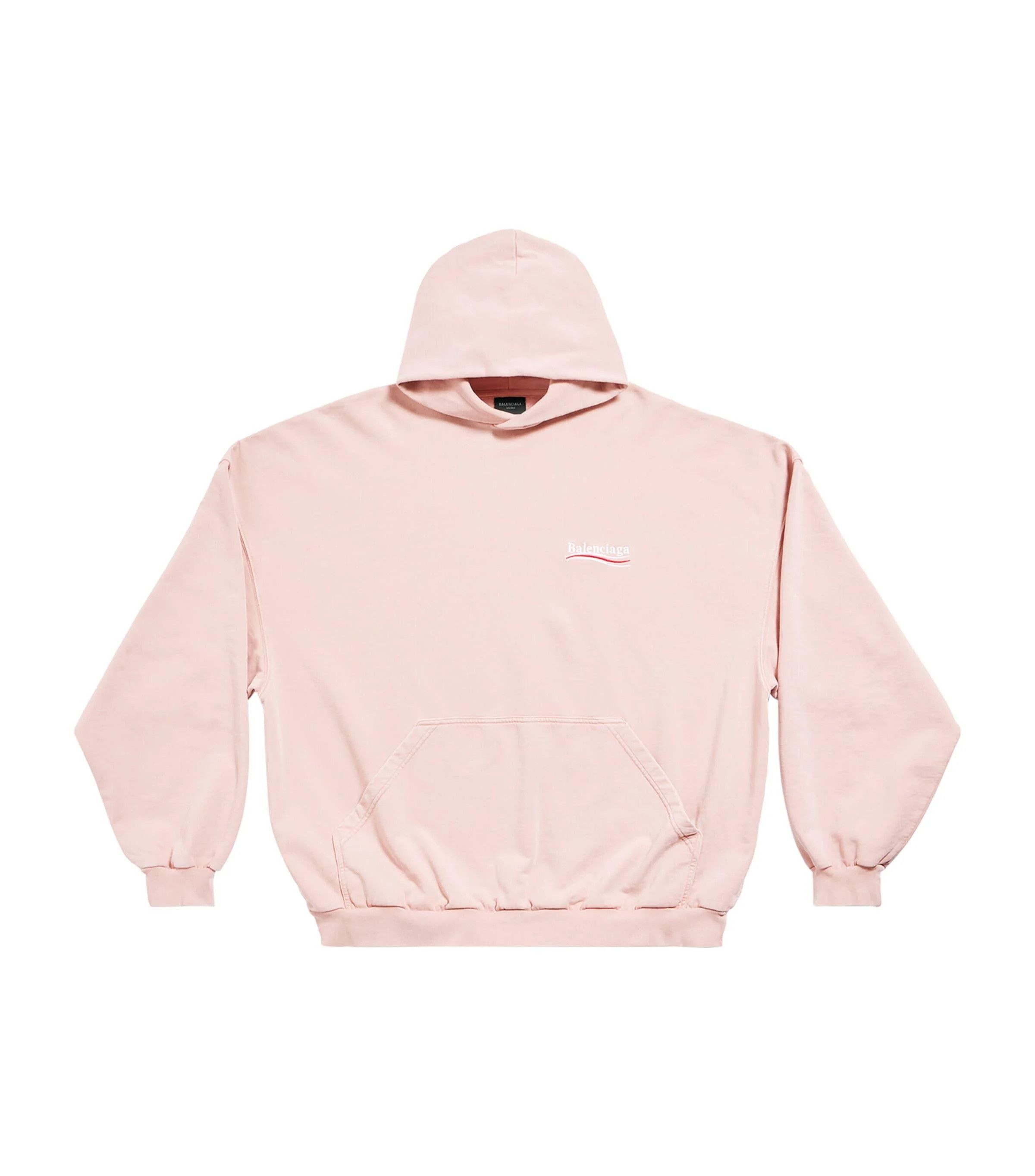 Balenciaga o1srvl11e0325 Political Campaign Hoodie Oversized Light Pink Size XS / US 0-2 / IT 36-38 - 1 Thumbnail