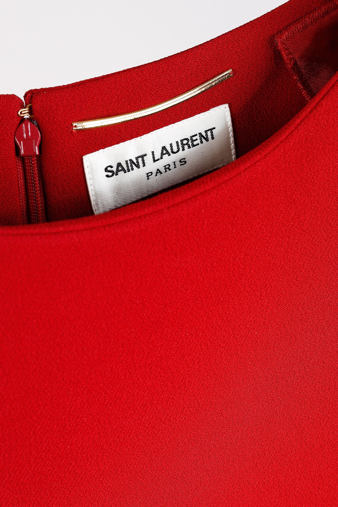 Saint Laurent Paris Saint Laurent AW/13 Red Cap-Sleeve Classic Tube Mini Dress Size XL / US 12-14 / IT 48-50 - 4 Thumbnail