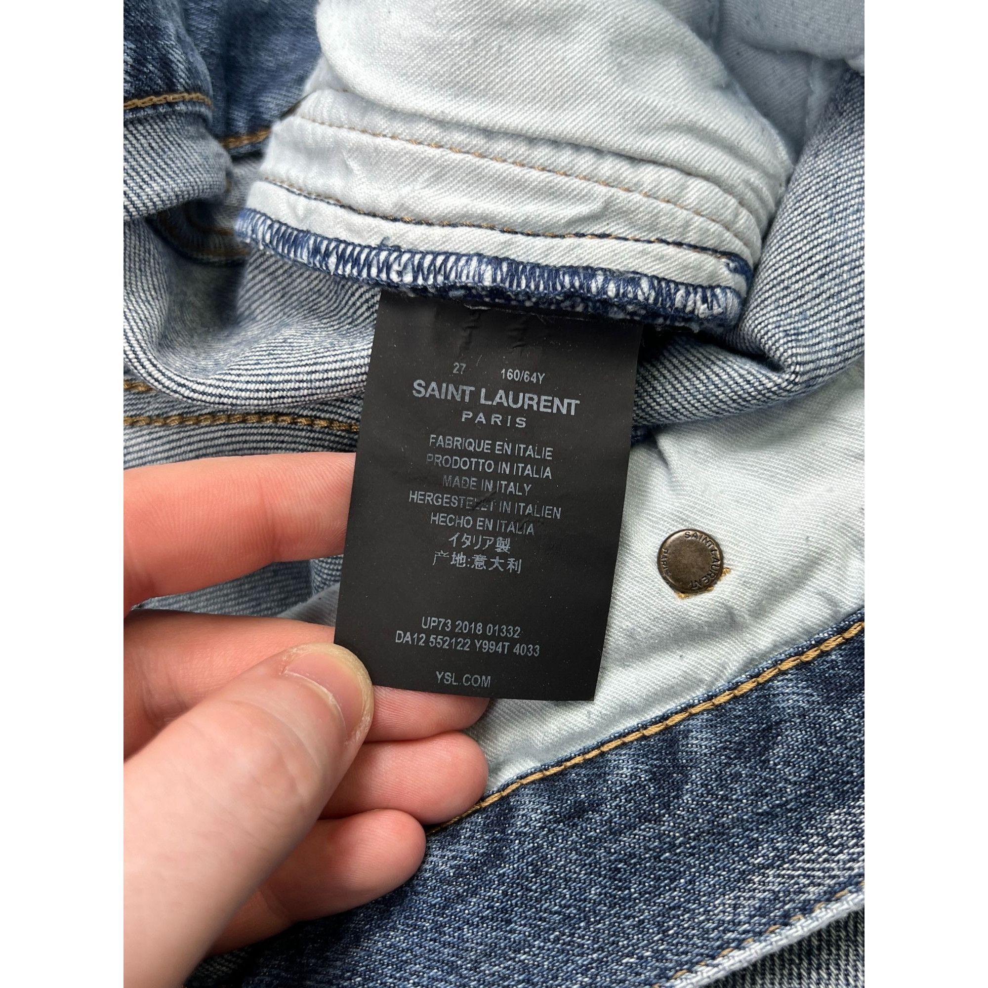 Hedi Slimane × Saint Laurent Paris Saint Laurent D26 By Hedi Slimane Denim Jeans Pants (Y0798) Size 27" / US 4 / IT 40 - 10 Thumbnail