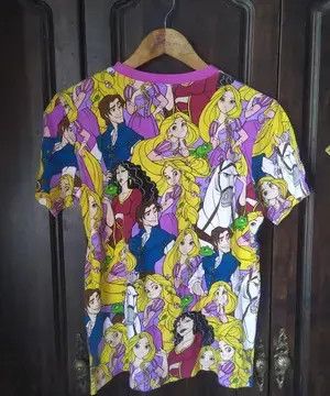 Disney Rare Disney Rapunzel Flynn Rider AOP Tee Size US S / EU 44-46 / 1 - 3 Thumbnail