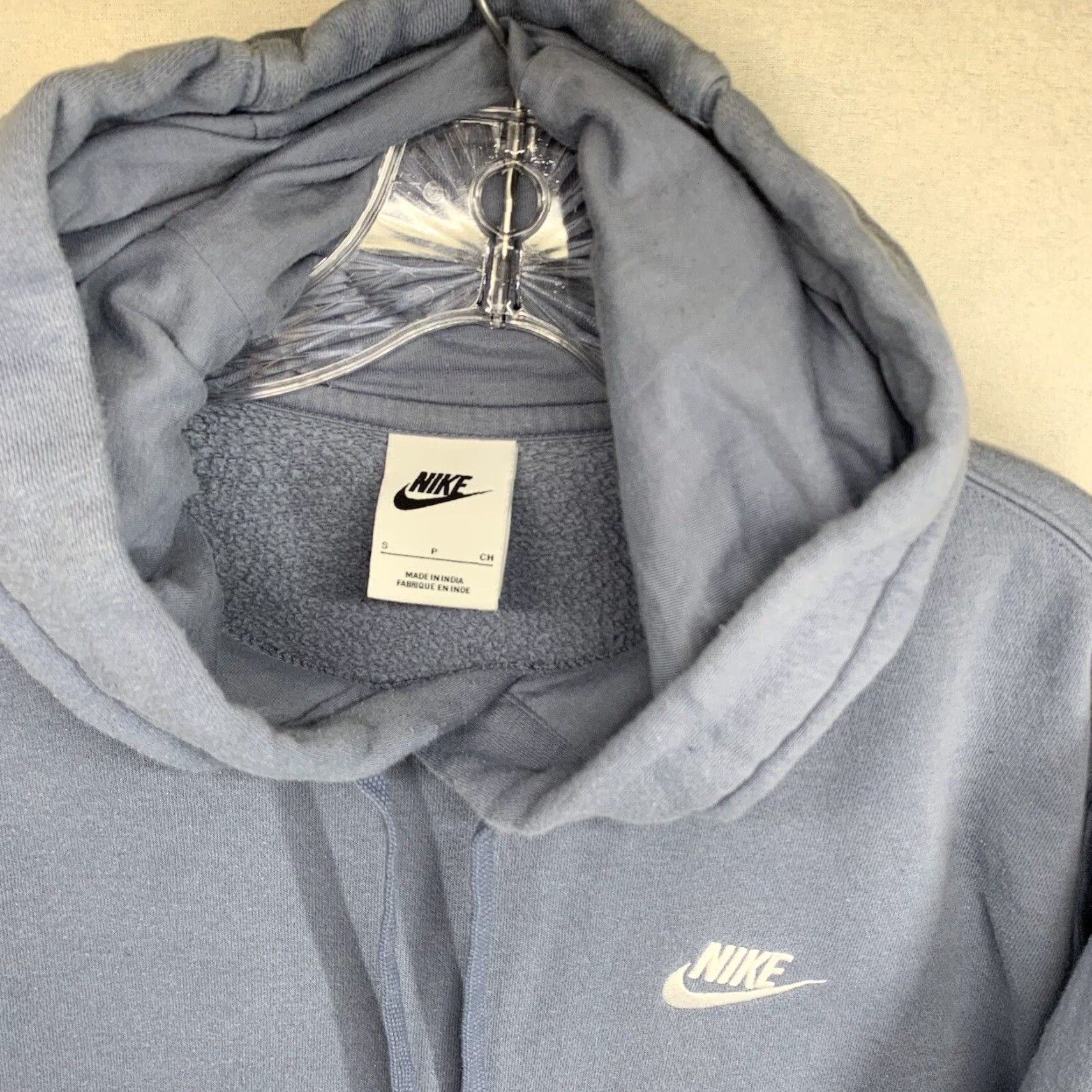 Nike Nike Hoodie Mens Small Light Blue Embroidered Swoosh Graphic Print 90s Sportswear Pullover Hooded Sweatshirt Size US S / EU 44-46 / 1 - 5 Thumbnail
