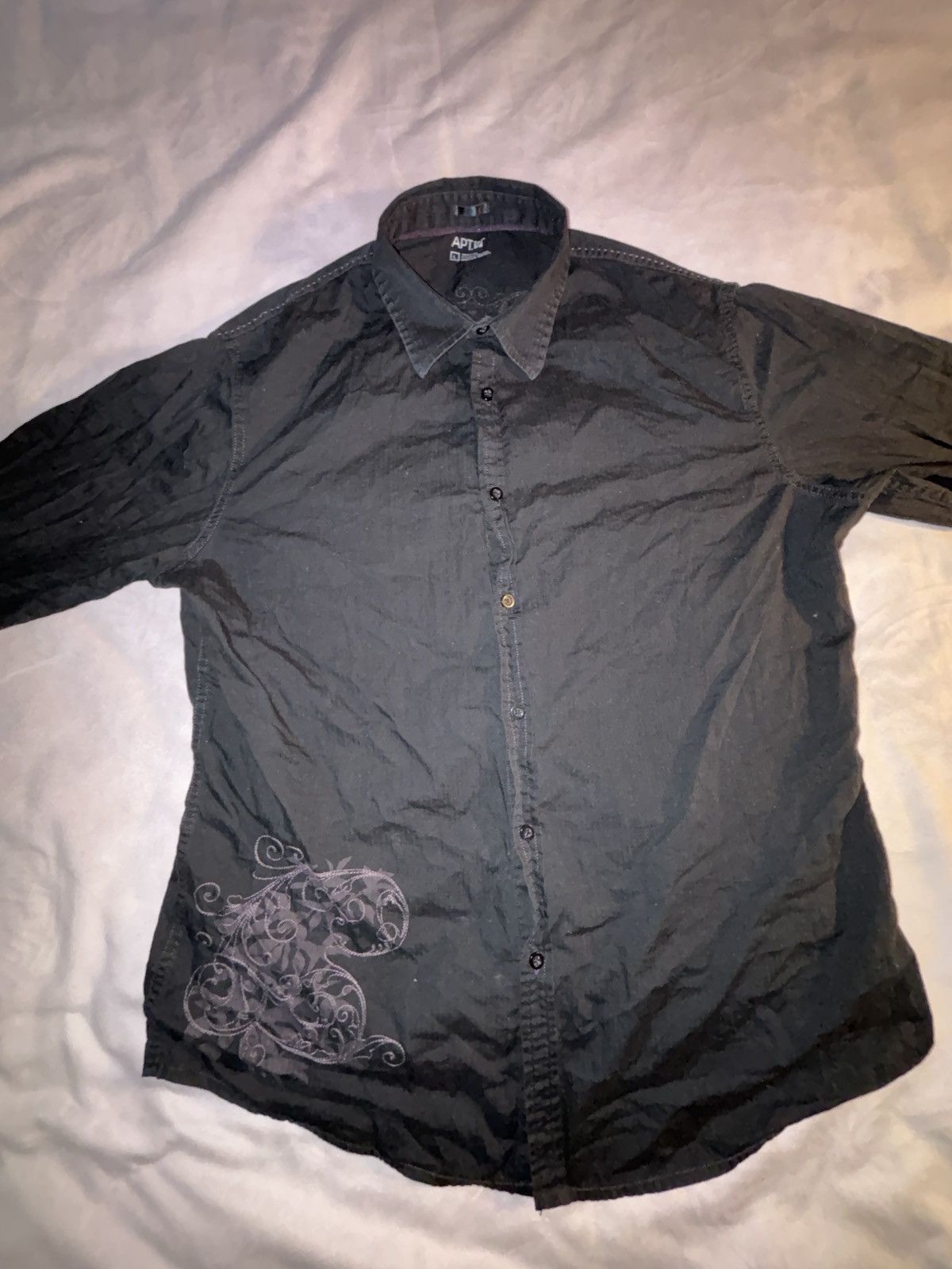 Designer × Vintage Black Y2K vintage button up Size US L / EU 52-54 / 3 - 1 Thumbnail