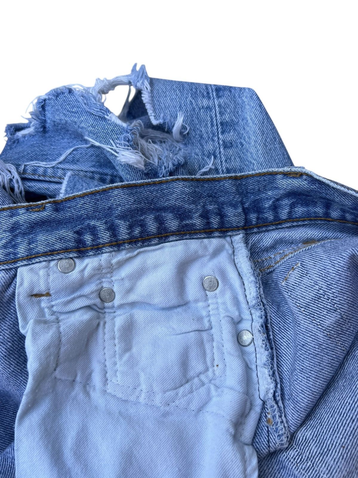 Levi's Vintage 80s Levi’s 501 Usa Distress Rips Denim Cropped Jeans Size US 29 - 22 Thumbnail