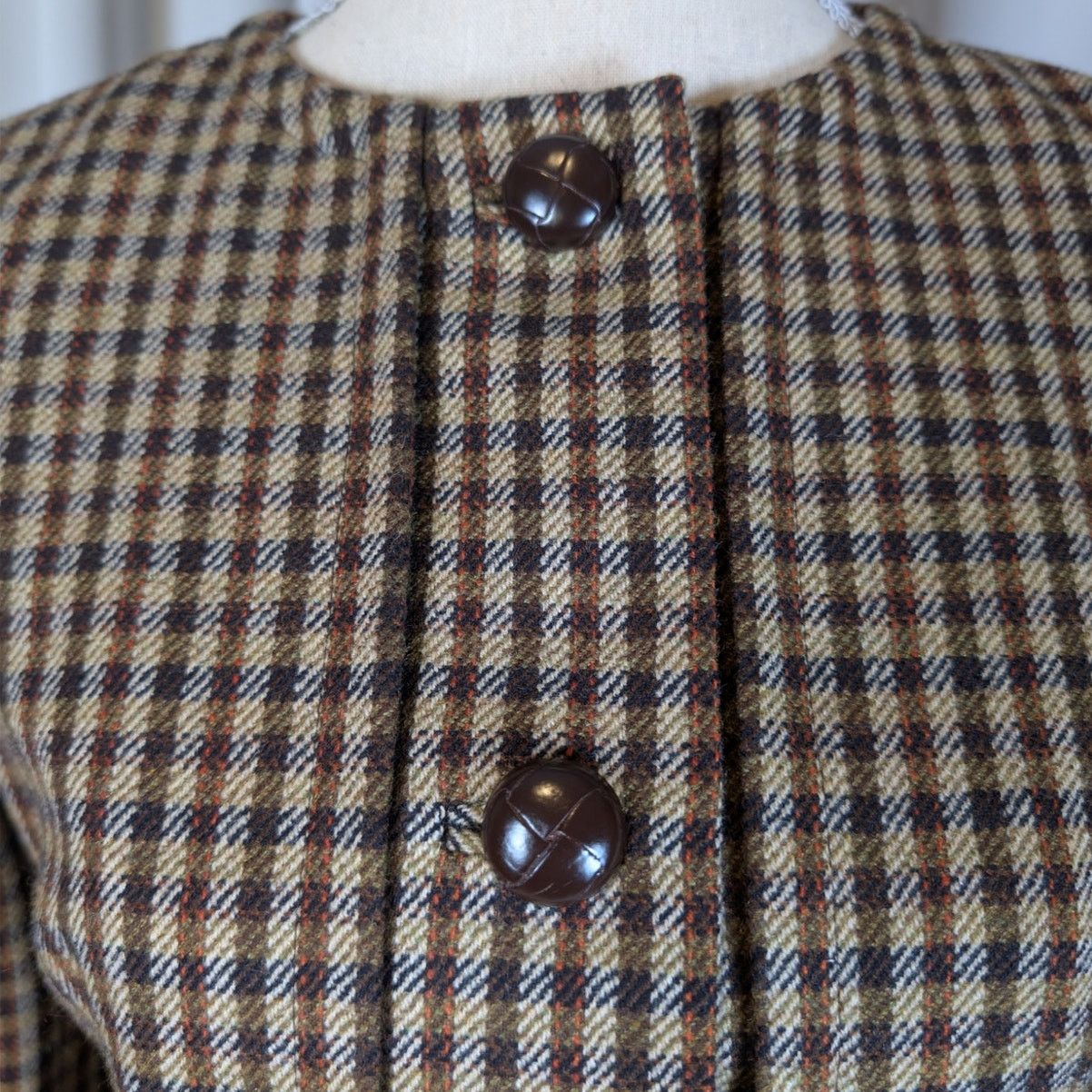 Other Vintage Talbots Wool Plaid Jacket Blazer Petite 4P Brown 90s Size S / US 4 / IT 40 - 13 Thumbnail