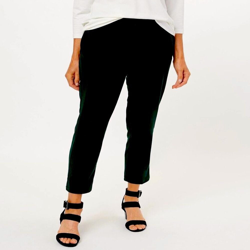 Other New Susan Graver Milano Knit Pull-On Slim Leg Ankle Black P Size 42" / US 20 - 1 Thumbnail