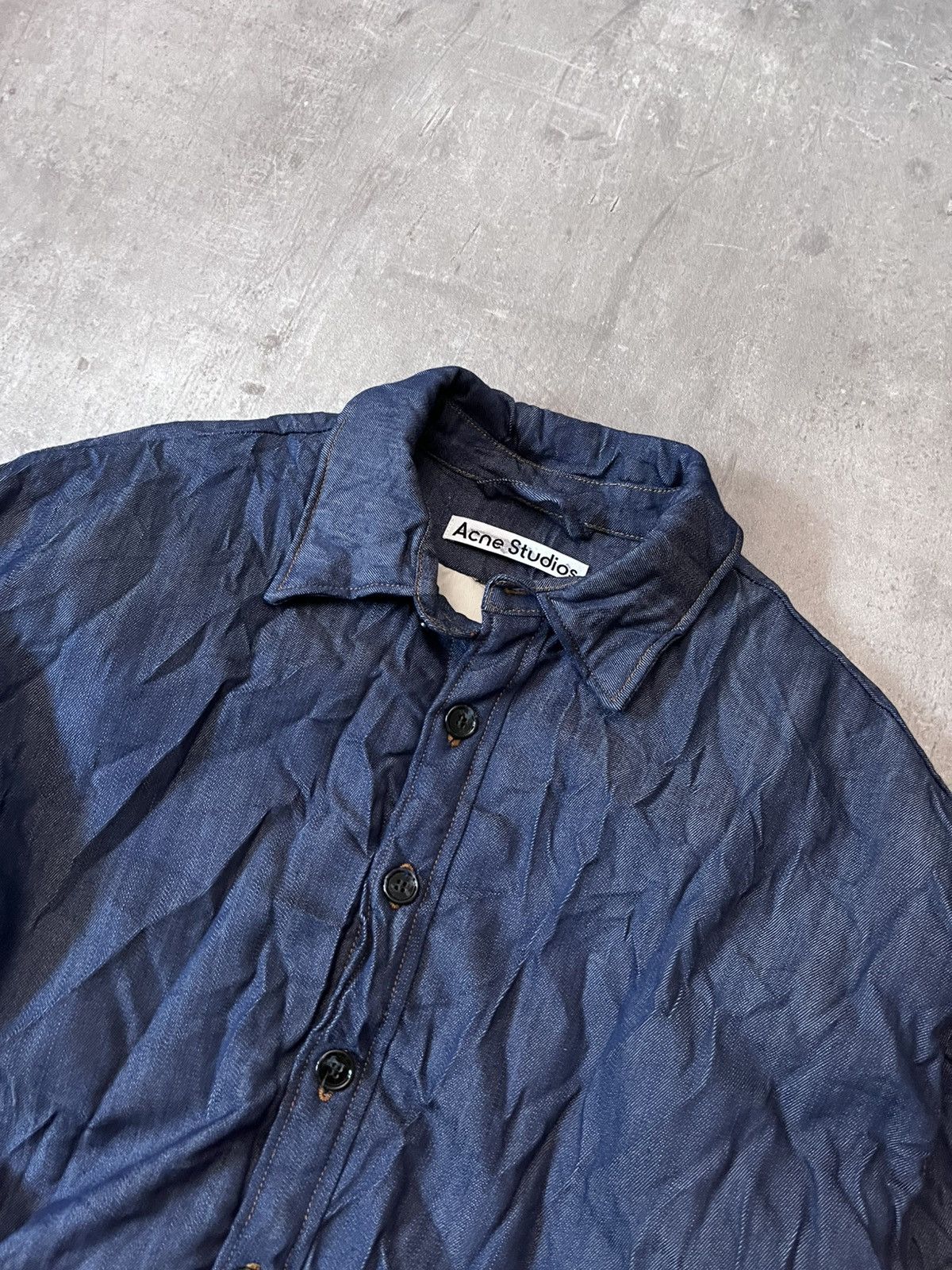 Acne Studios Acne Studios Crinkled Denim Sample jacket overshirt Size US S / EU 44-46 / 1 - 4 Thumbnail