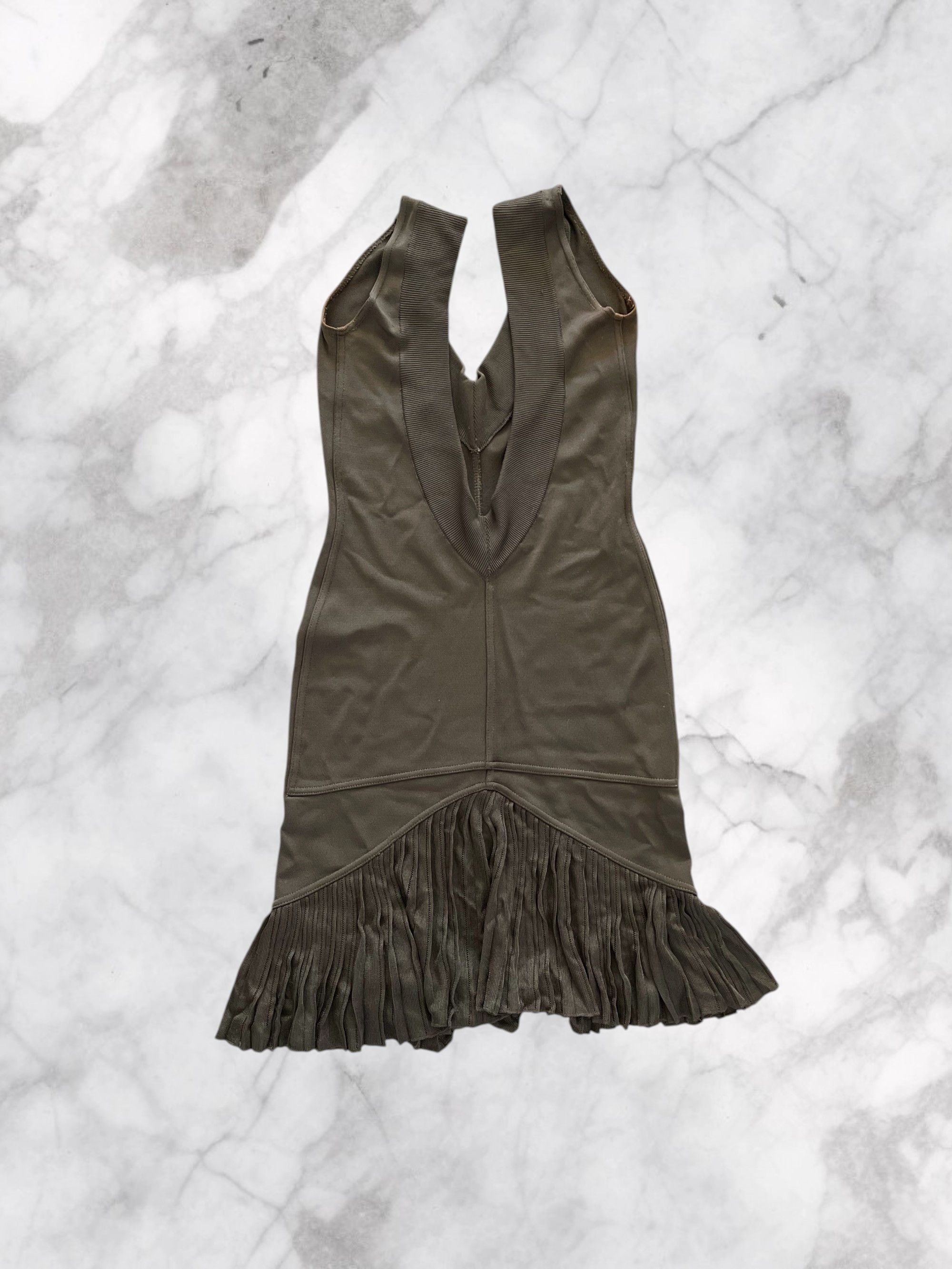 Alaia 1990 Alaïa Cling Dress with Pleated Hem in Rare Colourway Size S / US 4 / IT 40 - 2 Thumbnail