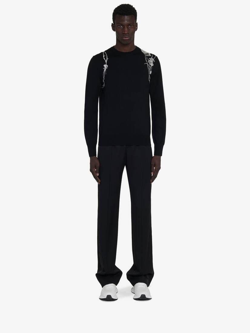 Alexander McQueen o1w1db10725 Pressed Flower Harness Jumper in Black Size US S / EU 44-46 / 1 - 3 Thumbnail