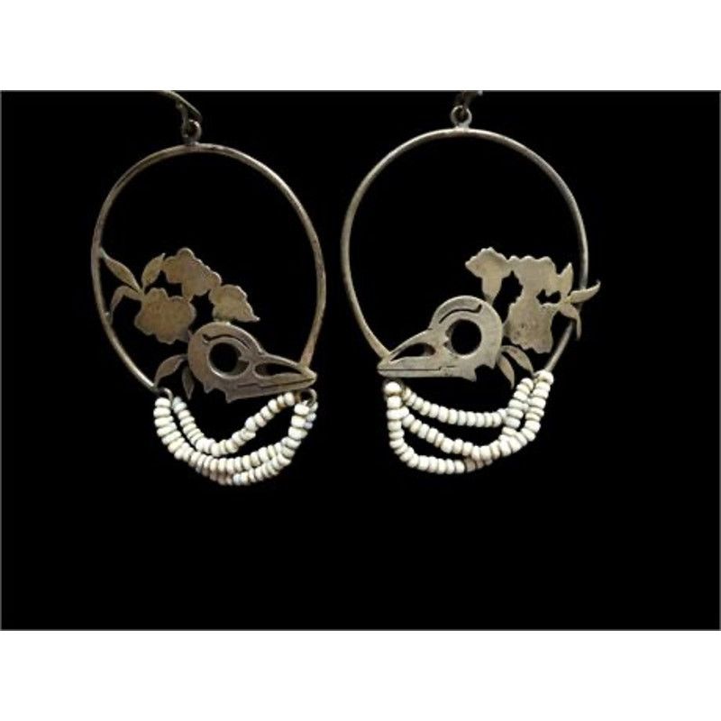 Vintage VINTAGE VERY RARE- 11.1 Gram Sterling Silver Earrings Size ONE SIZE - 1 Thumbnail