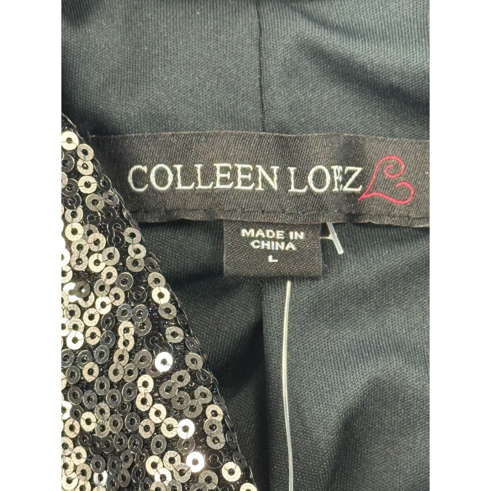 & Other Stories Colleen Lopez Womens Black Sequin Moto Jacket Asymmetrical L Size L / US 10 / IT 46 - 5 Thumbnail