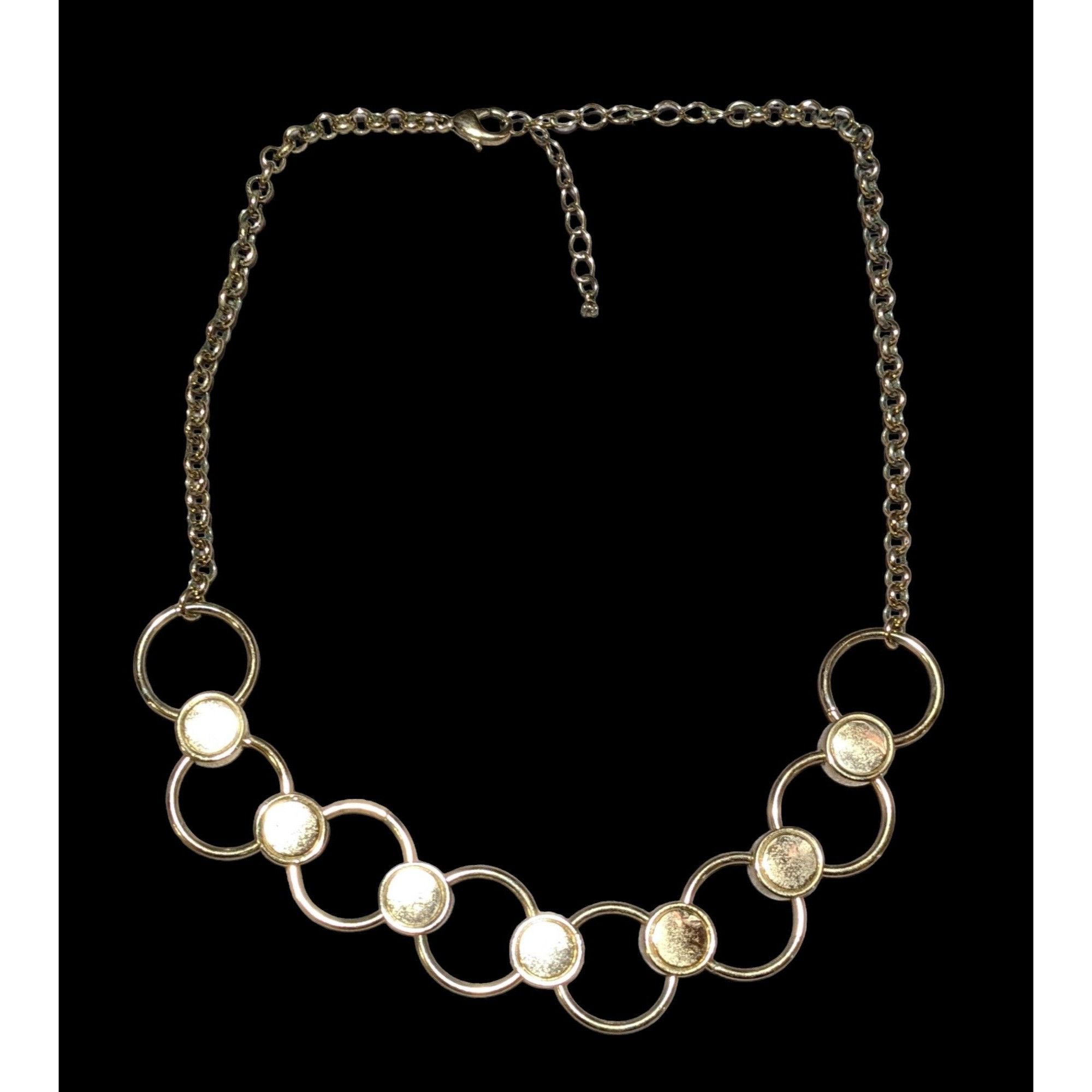 Other Unique Modern Interlinked Gold Ring Necklace Size ONE SIZE - 1 Thumbnail