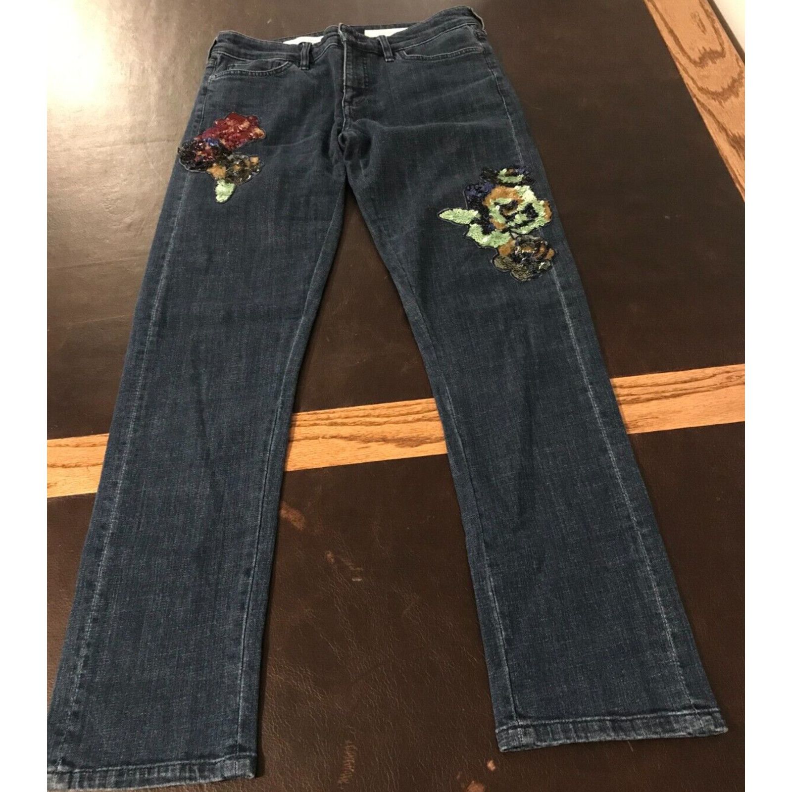 Anthropologie Anthropologie Pilcro & the Letterpress Sequin Slim Jeans Size 26" / US 2 / IT 38 - 1 Thumbnail