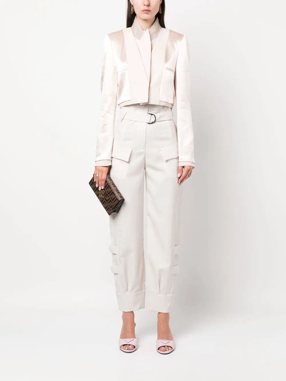 Fendi o1y0925 Blazer in Ivory Size M / US 6-8 / IT 42-44 - 5 Thumbnail