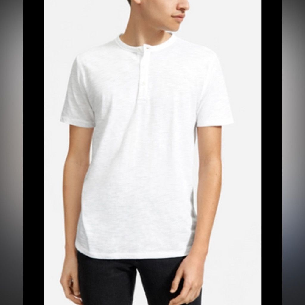 Everlane EVERLANE White Henley T-Shirt Light Crew Neck 3 button sz M Size US M / EU 48-50 / 2 - 1 Thumbnail