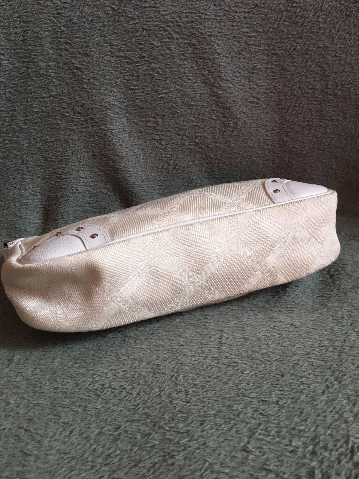 Longchamp Longchamp Ivory White Nylon Leather Handbag Shoulder Bag Size ONE SIZE - 10 Thumbnail