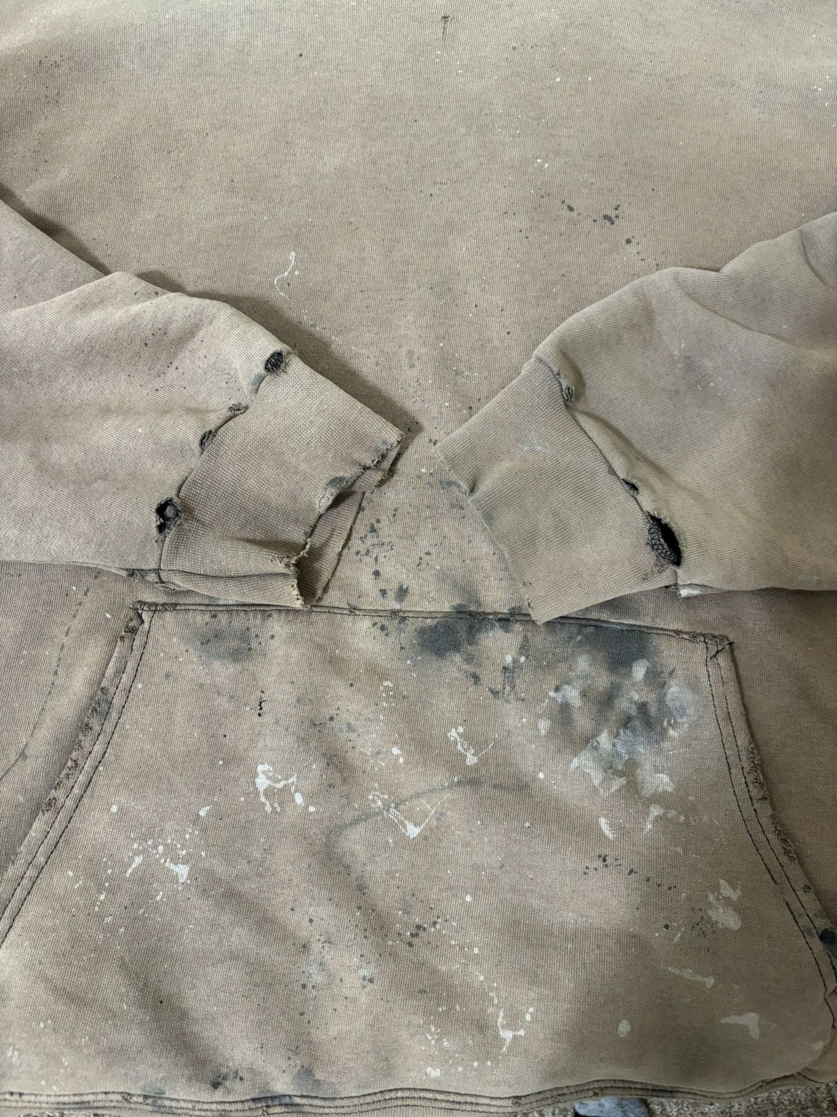 Vintage 90s thrashed & distressed blank Vintage Hoodie 🎨 Size US XL / EU 56 / 4 - 4 Thumbnail