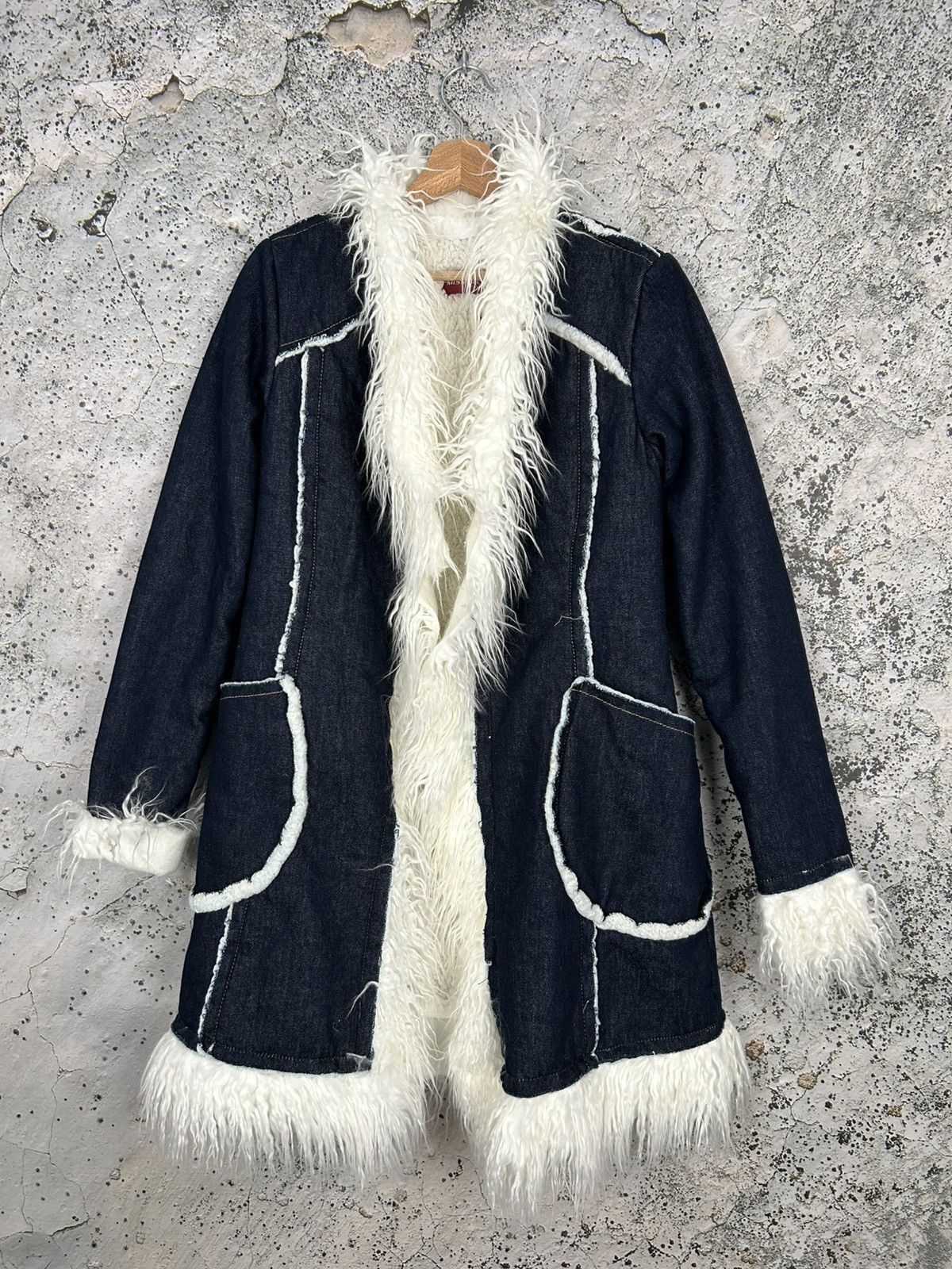 Miss Sixty Miss Sixty Denim Fur Jacket Avant Garde Streetwear Y2K 00s Size S / US 4 / IT 40 - 1 Thumbnail