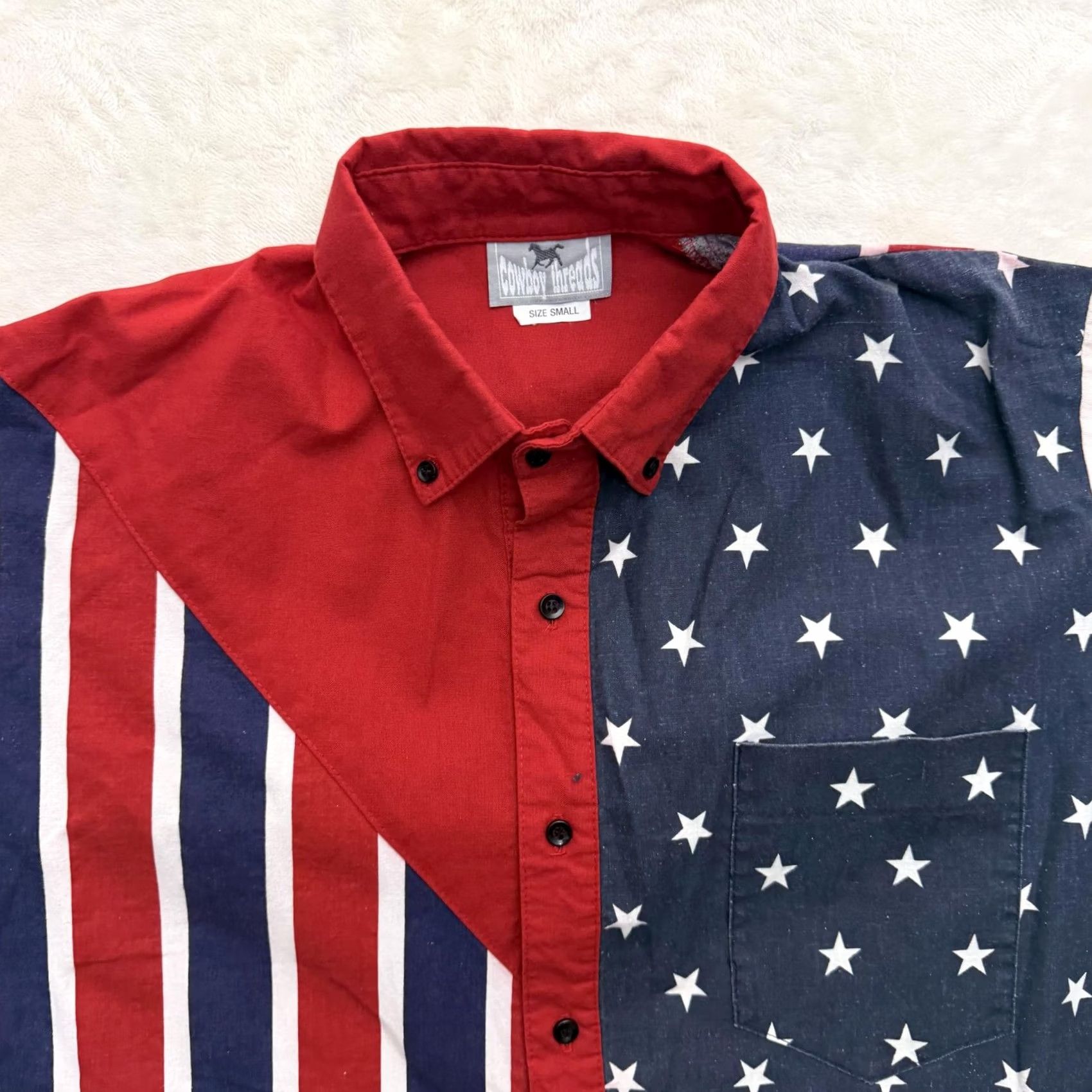 Vintage VINTAGE Cowboy Threads Shirt Mens Small USA Patriotic Western Button Up Size US S / EU 44-46 / 1 - 2 Thumbnail