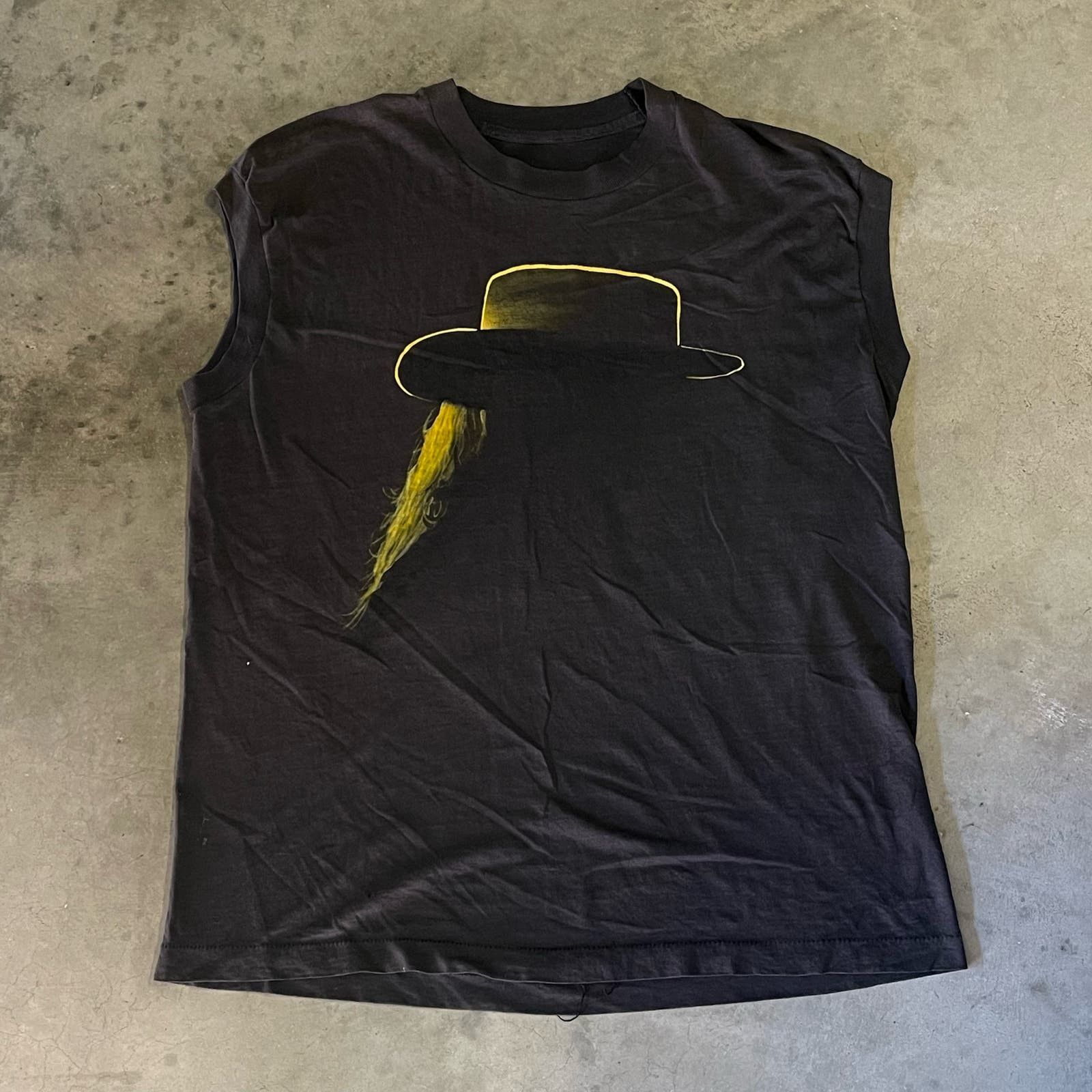 image of Vintage Stevie Ray Vaughn Sleeveless T-Shirt in Black, Men's (Size Medium)