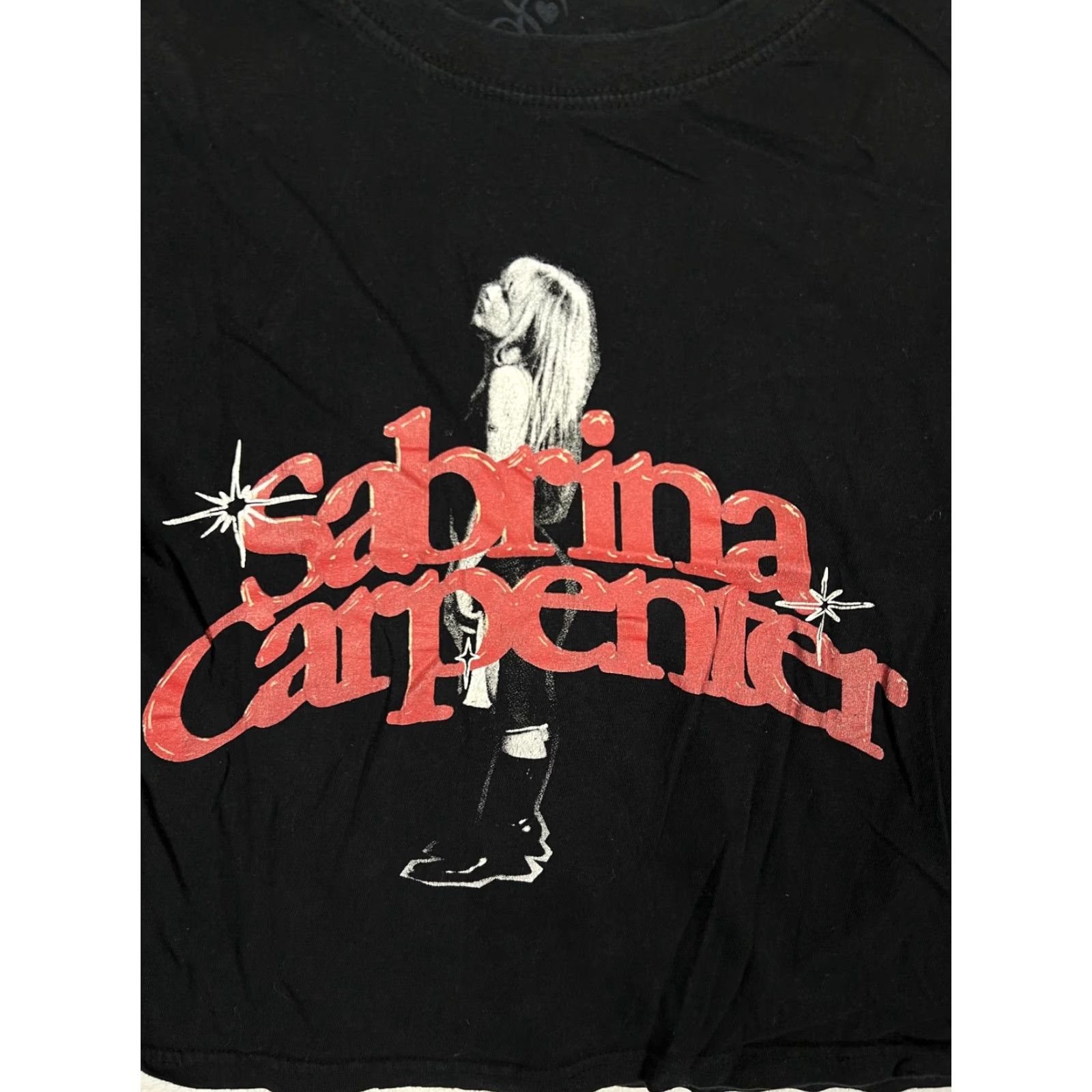 Vintage Sabrina Carpenter Shirt Womens XS Black Cropped Tour Graphic Tee Music Size XS / US 0-2 / IT 36-38 - 2 Thumbnail