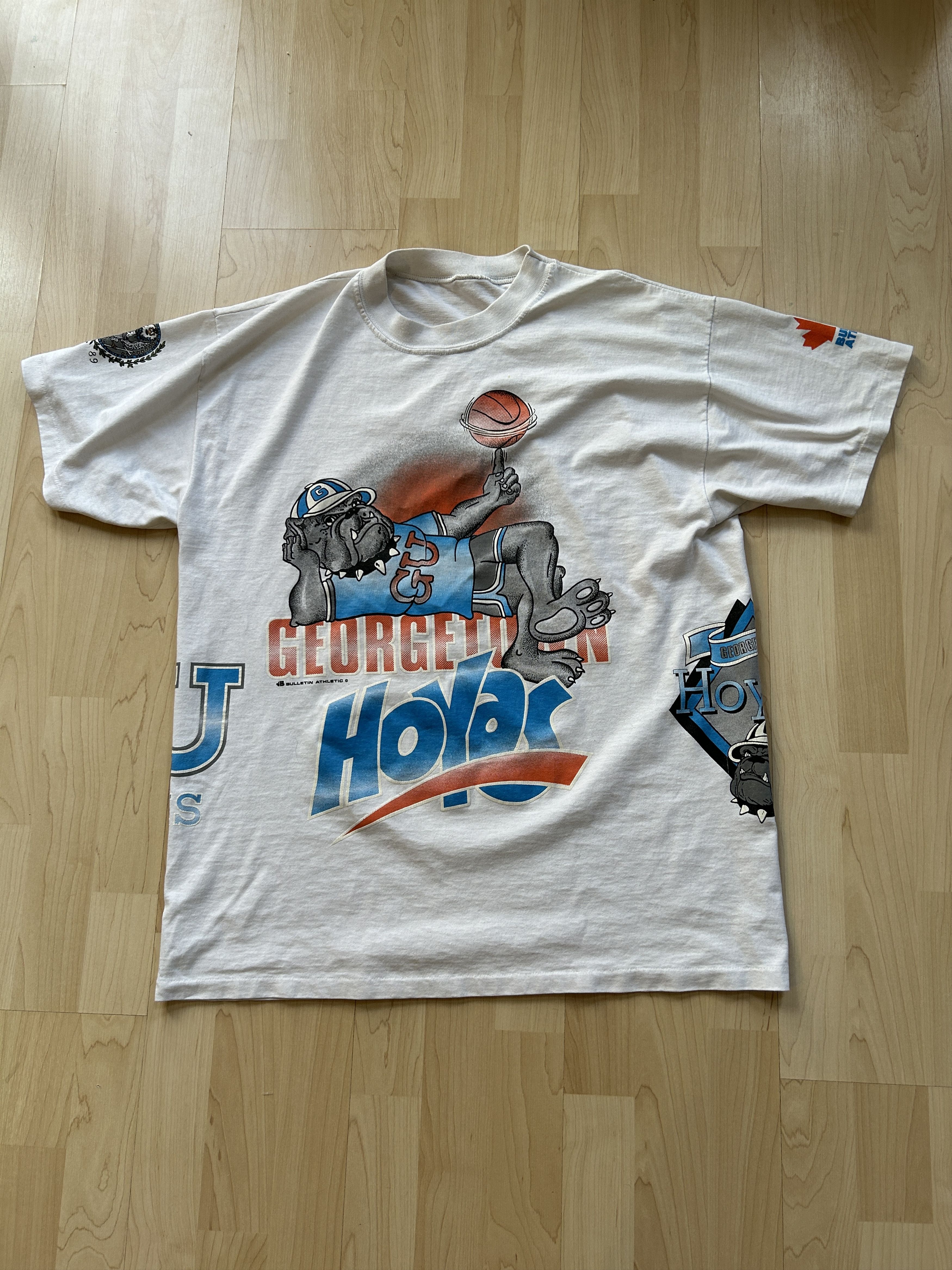 image of 90's X Bulletin Athletic Hoyas Aop in White, Men's (Size XL)