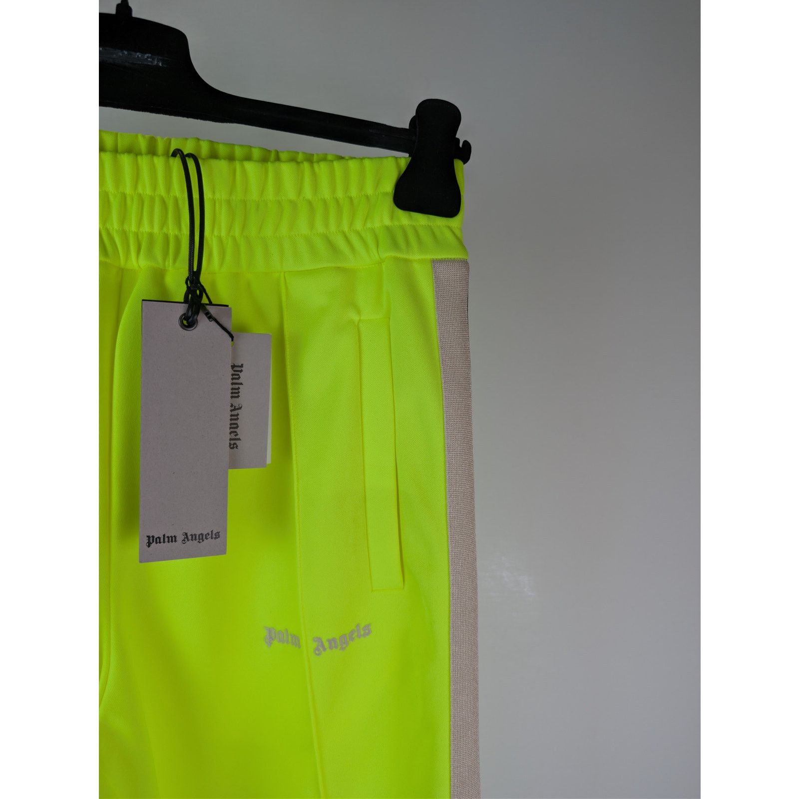 Palm Angels o1rshd1 Classic Logo Track Pants in Yellow Fluo / Off White Size US 32 / EU 48 - 5 Thumbnail
