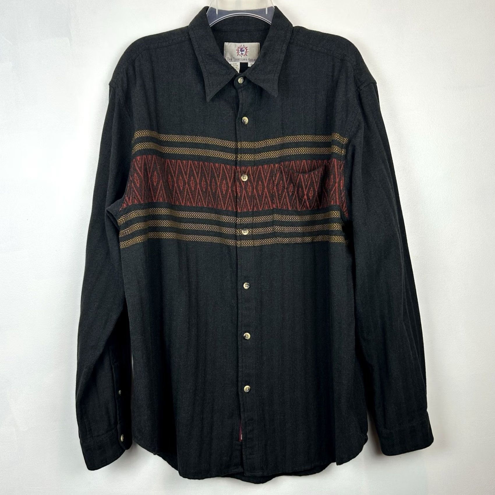 The Territory Ahead VINTAGE TERRITORY AHEAD Shirt Mens Large Tall Southwest Stripe Tribal Western Size US L / EU 52-54 / 3 - 2 Thumbnail