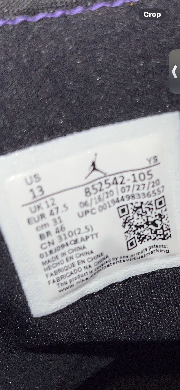 Jordan Brand Jordan 1 Mid SE Purple-black Size US 13 / EU 46 - 8 Thumbnail